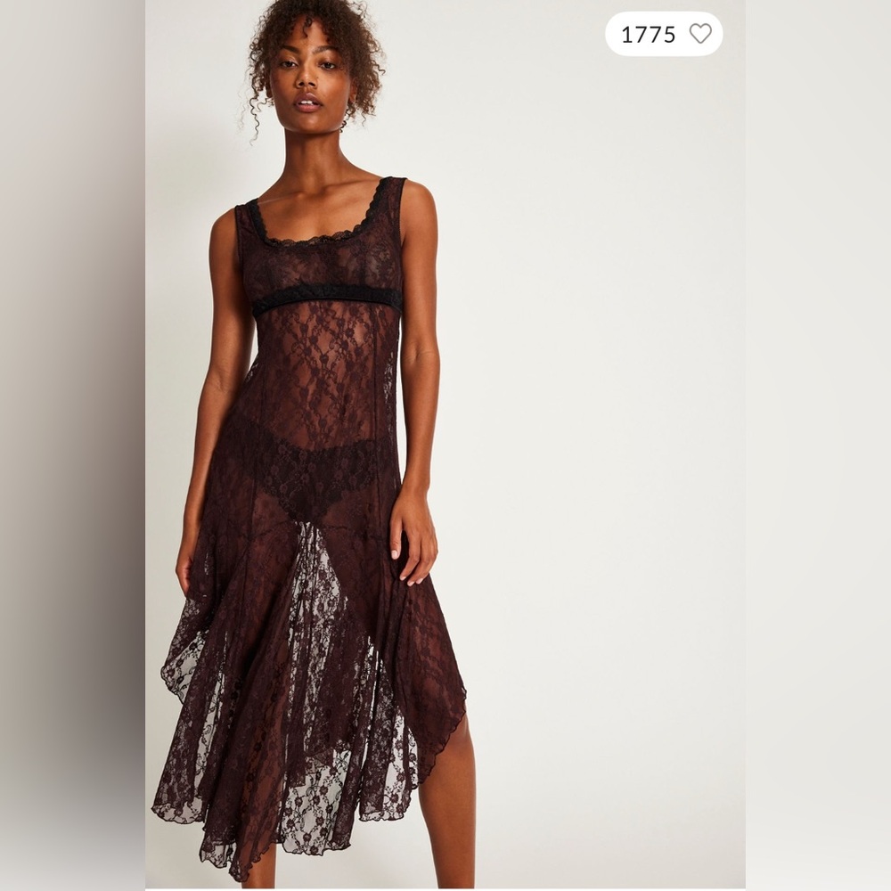 Free People Just Looking Midi Slip in Chicory Coffee Combo size Medium NWT